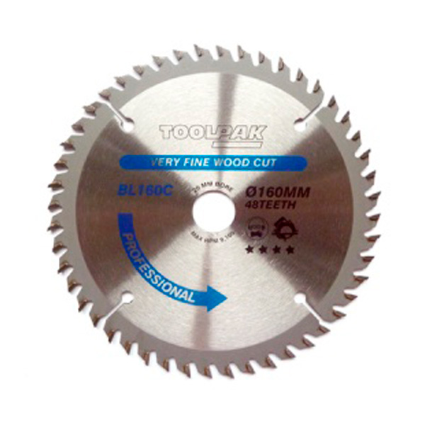 Toolpak Professional TCT Circular Saw Blade, 160mm x 20mm, 48 Teeth