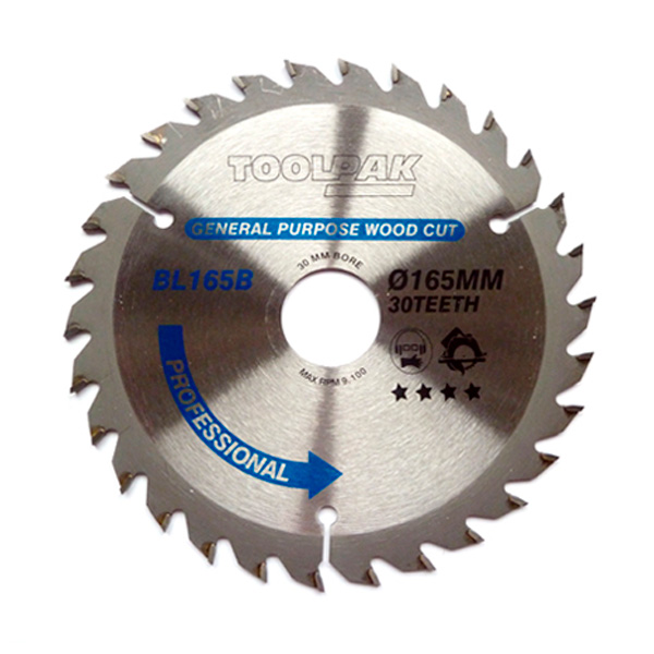 Toolpak Professional TCT Circular Saw Blade, 165mm x 30mm, 30 Teeth