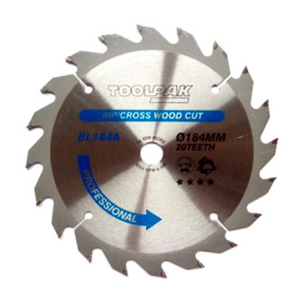 Toolpak Professional TCT Circular Saw Blade, 184mm x 16mm, 20 Teeth