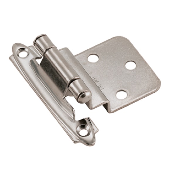 USA Type Sprung Inset Cabinet Hinges 3/8" Satin Nickel (2 Pack)