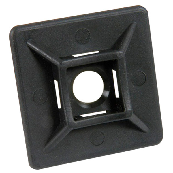 Self Adhesive Cable Tie Mount Base Holders, Black 26mm x 26mm, Suitable for Ties up to 6.5mm Wide (100 Pack)