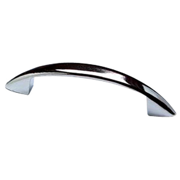 Back Fix D Handle, Bright Chrome 120mm Long with Fixings