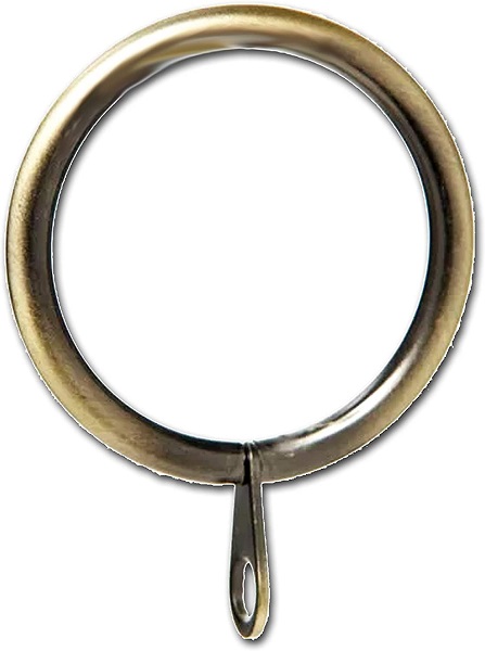 Fixed Eye Curtain Pole Rings, Antique Brass Metal, Inner Dimension 50mm (10 Pack)