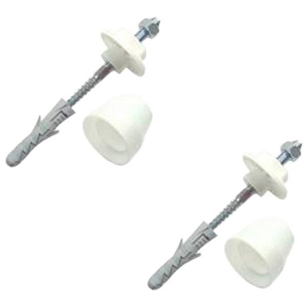 Washbasin Fixing Kit, White with M8 x 120mm Dowel Screw