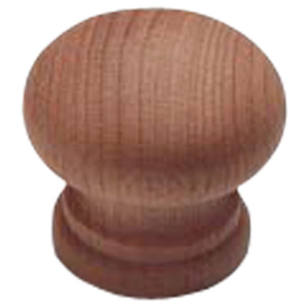 Unlacquered Beech Door Knobs, Drilled for Woodscrew/ Dowel Screw 35mm (5 Pack)