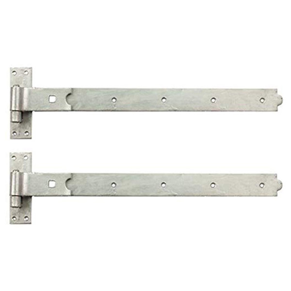 Heavy Duty Flat Hook & Band Gate Hinge, Galvanised 300 x 38 x 4mm with 13mm Diameter Pin (2 Pack)