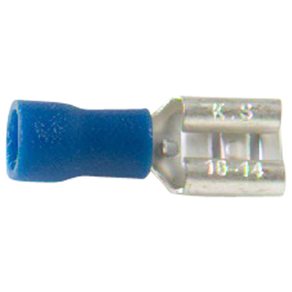 Spade Type Insulated Female Connectors, 15 Amp Blue (50 Pack)