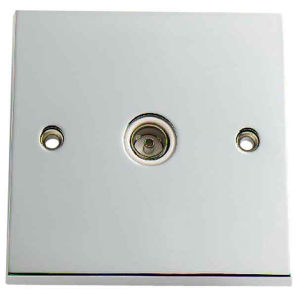 Television Coaxial Cable Socket, Chrome Plated