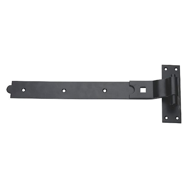 Heavy Duty Cranked Hook & Band Gate Hinge, Black Epoxy 350 x 45 x 4mm with 13mm Diameter Pin