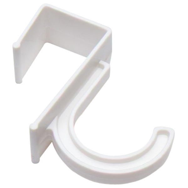 Over the Door Hooks, Small Single White Plastic, Suitable for Doors Up To 38mm Thick (2 Pack)