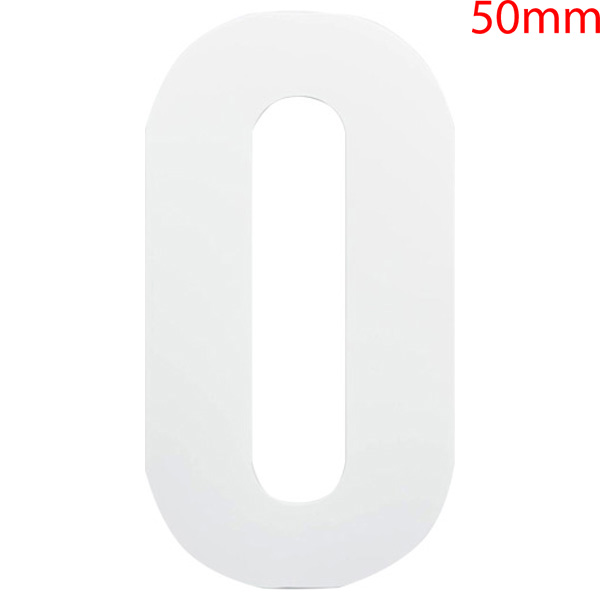 White Self Adhesive Vinyl Numeral, 50mm Number 0