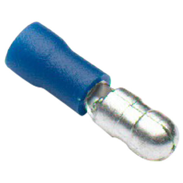 Insulated Male Bullet Connectors, 15 Amp Blue (50 Pack)